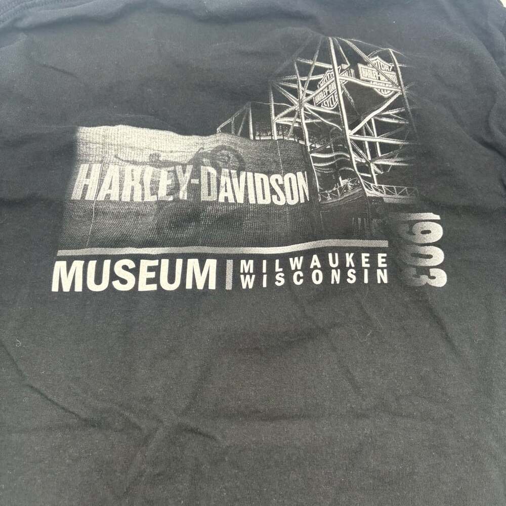 Harley-Davidson Museum Long Sleeve T-Shirt Size M Black 1903 Motorcycle - Picture 4 of 9